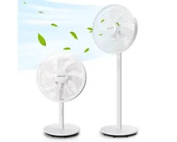 Aigostar Statiefventilator Brisk - Staande ventilator- Stille Werking -3 Snelheden-in Hoogte Verstelbaar-7 bladen-45W-Wit