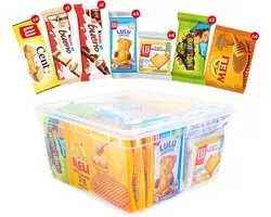Coffret goûter de École - Lotus, LU, Kinder & Meli - assortiment de biscuits - biscuits au chocolat - biscuits enfants - 714g