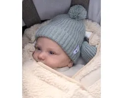 Laine Lodger Hat - Laine mérinos - Ne démange pas - Qualité douce - 0- 3M - Vert