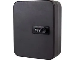 Wandmontage Key Safe Security Box Locker combinatie wachtwoord afsluitbaar - huis metalen slot sleutelkluis - zwart - afmetingen 20 x 16 x 75 cm