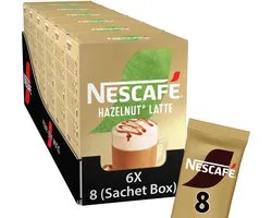 Nescafé Hazelnut Latte café soluble - 6 boîtes x 8 sachets