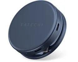 Adaptateur multiport 5-en-1 Satechi On-the-Go – Fixation magnétique à l'iPad ou au MacBook – Plug & Play, aucune application nécessaire – Conception compacte et portable pour les voyages - Bleu