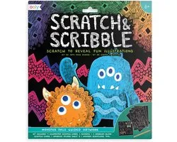 Ooly - Scratch and Scribble Scratch Art Kit - Monster Pals - Kras Kunst Kit Met 4 Geïllustreerde Kraskaarten - Perfect Formaat Om In Te Lijsten Of Mee Te Spelen - Bevat Alles Wat Je Nodig Hebt Om Meteen Aan De Slag Te Gaan - Geschikt Vanaf 6 Jaar