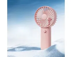 Ventilateur à main - Mini ventilateur - Ventilateur à main électrique portable - Mini ventilateur portable - Léger - Silencieux - Pour le bureau à domicile - Voyages - Extérieur - Rose