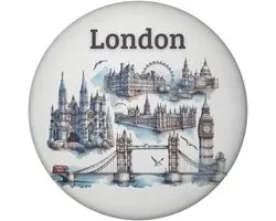 Magneet met Uitzicht op Big Ben en Tower Bridge - Souvenir uit Londen
