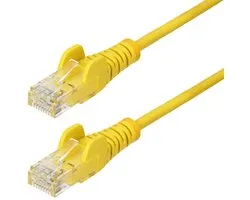 StarTech.com 5m Dunne CAT6 Ethernet Kabel, Geel, Snagless, 100W PoE, UTP, LSZH, 28AWG Pure Koperdraad, Slim RJ45 Netwerk Patchkabel met Trekontlasting, Fluke Getest