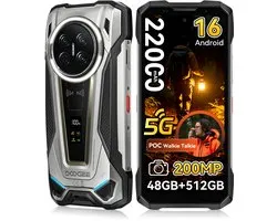 DOOGEE Vmax2 Smartphone robuste 5G - 6,78 pouces 120Hz - 48 Go RAM - 512 Go ROM - 22000 mAh 120W - Android 16 - Appareil photo AI 200MP - IP68/IP69K - NFC, GPS - Téléphones 2026 nouveau - Titane