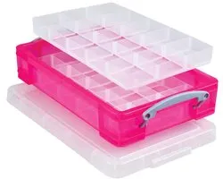 Really Useful Box 4 liter met 2 dividers transparant helroze