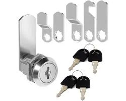Serrure de boîte aux lettres 16 mm, serrure d'armoire avec 5 plaques de verrouillage différentes, avec 4 clés, cylindre de serrure de boîte aux lettres, serrure à levier de boîte aux lettres, convient pour camping-car, boîte aux lettres, armoire