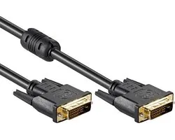 câble DVI-D | Dual lien | Plaqué or | 0,5 mètre | Noir | Allteq