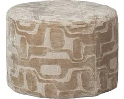 WOOOD Yago Poef - Polyester - Naturel - 43x60x60