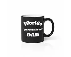 World’s Best Personalised Dad Black Magic Mug – Gepersonaliseerd Vadercadeau Koffiemok 330 ml