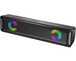 RAIDER RGB Soundbar PC Gaming Speaker - 3,5 jack aansluiting en USB - RGB LED-verlichting - Zwart