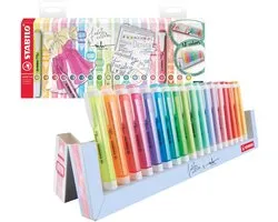 STABILO Swing Cool - Markeerstift - 18 Stuks Deskset - 10 Pastel Kleuren + 8 Standaard Kleuren
