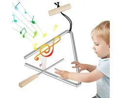 Stalen Driehoek Instrument - Percussie Driehoek Bell - Muziek Leren - Roestwerende Coating - 4 6 8 Inch - Zilver