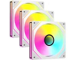 120 mm ARGB behuizingskoelerventilator, PWM Silent computerventilator met S-FDB-lager, ventilator met een snelheid tot 1800 U/min, Infinity Mirror, 3-ventilatorenset