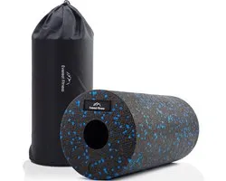 EVEREST FITNESS foam roller massage 30 cm - Medium tot harde massage roller - Met tas en oefeningen boek - Voor tijdens of na sport - Ter ontspanning