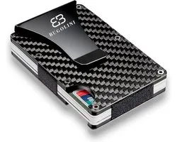 BUGOLINI METALLUM Carbon - Aviation Aluminium Card Holder - Wallet - Cash Holder - Unisex / Men - Woman