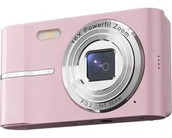 Roroa Compact Camera - Appareils photo compacts - Appareil photo compact - 50MP - Rose - Avec carte de stockage de 64 Go