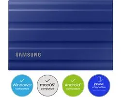 Samsung Portable T7 Shield - Externe SSD - USB 3.2 Gen 2 USB-C - SSD - 1TB - Blauw