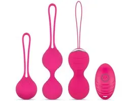 Ensemble de boules de Kegel avec télécommande - Rose