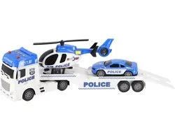Rapid Wheels Autotransporter Politie + Auto En Helikopter + Licht En Geluid