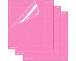 Snijmatten voor Cricut Maker 4/Explore 4/Maker 3/Explore 3/Explore Air 2 12x12 Inch 3Pack Roze FabricGrip Duurzame Langdurige Ultra Sterke Stickness Vervanging Cut Mat voor Cricut/Siser Juliet Romeo