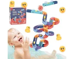 SlideWay Toys® Glijbaan - 66-delige speelset - Badspeeltjes & Badspeelgoed - Watertafel knikkerbaan & Waterbaan - Vanaf 3 jaar - Jongen en Meisje waterspeelgoed - Cadeau en kado tip kinderen