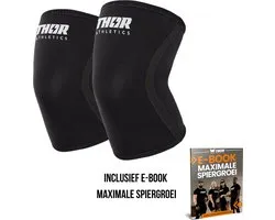 THOR Genouillères - Genouillère - Genouillères Powerlifting - 7mm - Noir - Taille (L) - E-Book Inclus