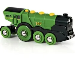 BRIO Groene Locomotief Op Batterijen - 33593 - Speelgoedvoertuig