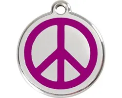 Red Dingo Hondenpenning 38 mm peace paars