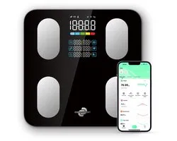 CoreComfort® - BodySync Ease - Balance intelligente avec application - Balance personnelle - Bluetooth - Balance intelligente avec analyse corporelle - Balance pourcentage de graisse et masse musculaire - Sport
