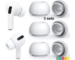 *** 3x Écouteurs Medium adaptés aux Apple Airpods Pro - Pour remplacement - Medium/ Wit - de Heble® ***