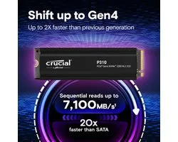 Crucial Ssd P310 1Tb M.2 Pcie 4.0 Nvme 2280 Met Radiator (Naar De Vs)