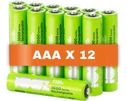 100% Peak Power oplaadbare batterijen AAA - NiMH AAA batterij - micro 800 mAh - 12 stuks
