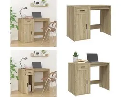 vidaXL - Bureau - 100x49x75 - cm - bewerkt - hout - sonoma - eikenkleurig