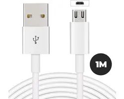 Micro USB kabel 1 meter – USB naar Micro USB oplaadkabel - geschikt voor Samsung, Huawei en HTC – wit – WiseQ