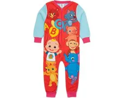 Cocomelon Onesie - Maat 92/98 - Rood - Pyjama - JJ en zijn Vrienden