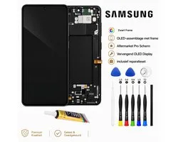 OLED SCHERM met frame Samsung Galaxy S25 Ultra 5G – Aftermarket Plus – Titanium Jet Black – Incl. Reparatieset & GLUE