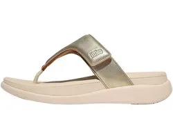 FitFlop F-Mode Go Adjustable Flatform Toe-Post Sandals Dames Slippers - Metallic Beige