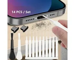 14-teiliges Reinigungsset für Ladeanschlüsse & Lautsprecher- Mini-Bürsten-Set kompatibel mit iPhone 16 Pro Max- AirPods 4- Tablet-Kamera & mehr