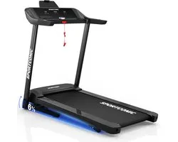 Tapis de course Sportconic 1-14 km/h – Tapis de course pliable – Tapis de course professionnel pour la maison – 12 programmes – Avec fonction d'inclinaison – Incl. Support de tablette et écran LED- Surface de marche spacieuse - Conception robuste