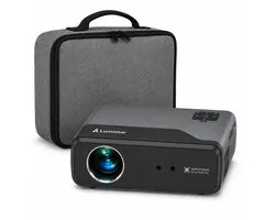 Lumistar® A8 Google TV Projecteur - Licence officielle Google TV - Chromecast intégré - Projecteur Full-HD - Cinéma maison avec 1500 ANSI - HDR + Audio Dolby DTS - WiFi & Bluetooth - Mini Projecteur