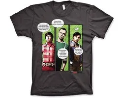 The Big Bang Theory Heren Tshirt -L- Superhero Quips Grijs