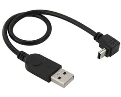 OneOne 0,28m Mini USB kabel. Haakse laadkabel naar beneden. USB naar Mini USB oplaadkabel snoer past op Nextbase dashcam 101 Go, 112, 202 Lite, 212, 302G Deluxe, 312, 312GW, 402G, 412GW, 512, 512GW, Duo