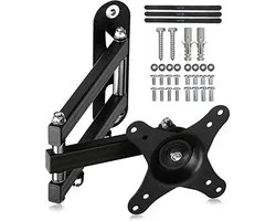 Support mural TV inclinable et pivotant, compatible avec les téléviseurs LED/ LCD plats et incurvés de 15 à 27 pouces, VESA 100x100 mm/75x75 mm, supportant jusqu'à 13 kg.