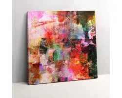 Wallfluent Foto Op Canvas Abstracte compositie - 60 x 60 cm - Veelkleurig Schilderij Canvas - Abstract Canvas Doek Foto - Imitatie van een olieverfschilderij Schilderij Doek - Abstract Schilderijen Op Canvas Doek