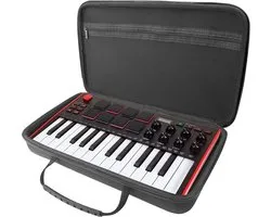 Premium fluwelen hardshell-hoes, compatibel met AKAI Professional MPK Mini MK3, Hercules DJControl Mix Ultra, MIDI-controller toetsenbordhoes (zwart)