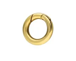 Lucardi Dames Stalen goldplated charm sluiting rond - Hanger - Staal - Goudkleurig