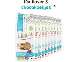 10x LilaLou Biscuits Haver & chocoladekoekjes 117g - Bio, vegan, lactose free & less sugars